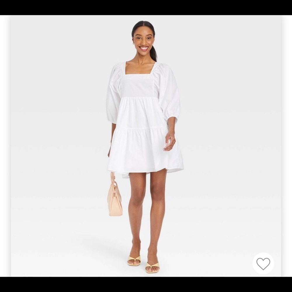 NWT Target womens short sleeve A-line dress white-Small